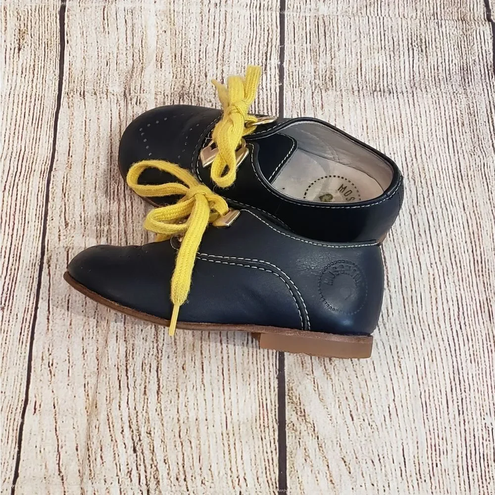 Moschino Kids Navy Leather Shoes